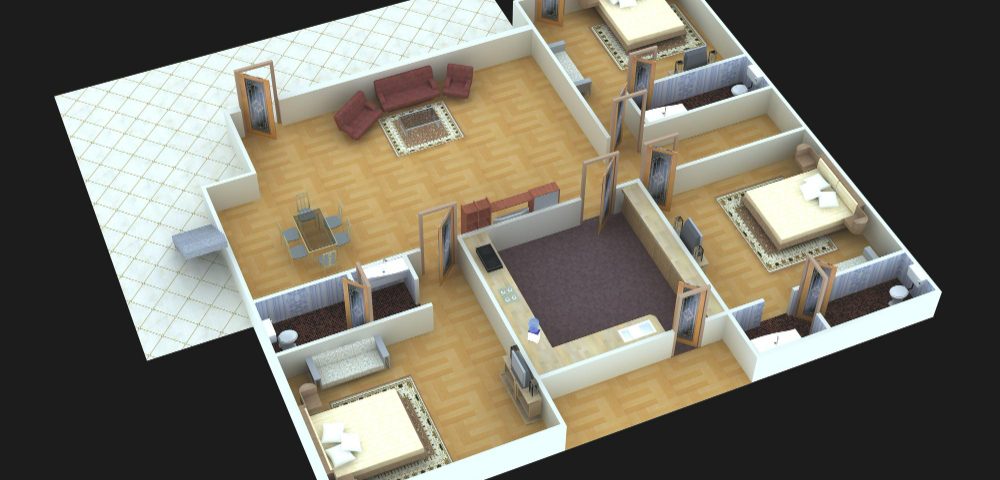 Plan maison 4 chambres plain pied pour concevoir un espace fonctionnel et convivial